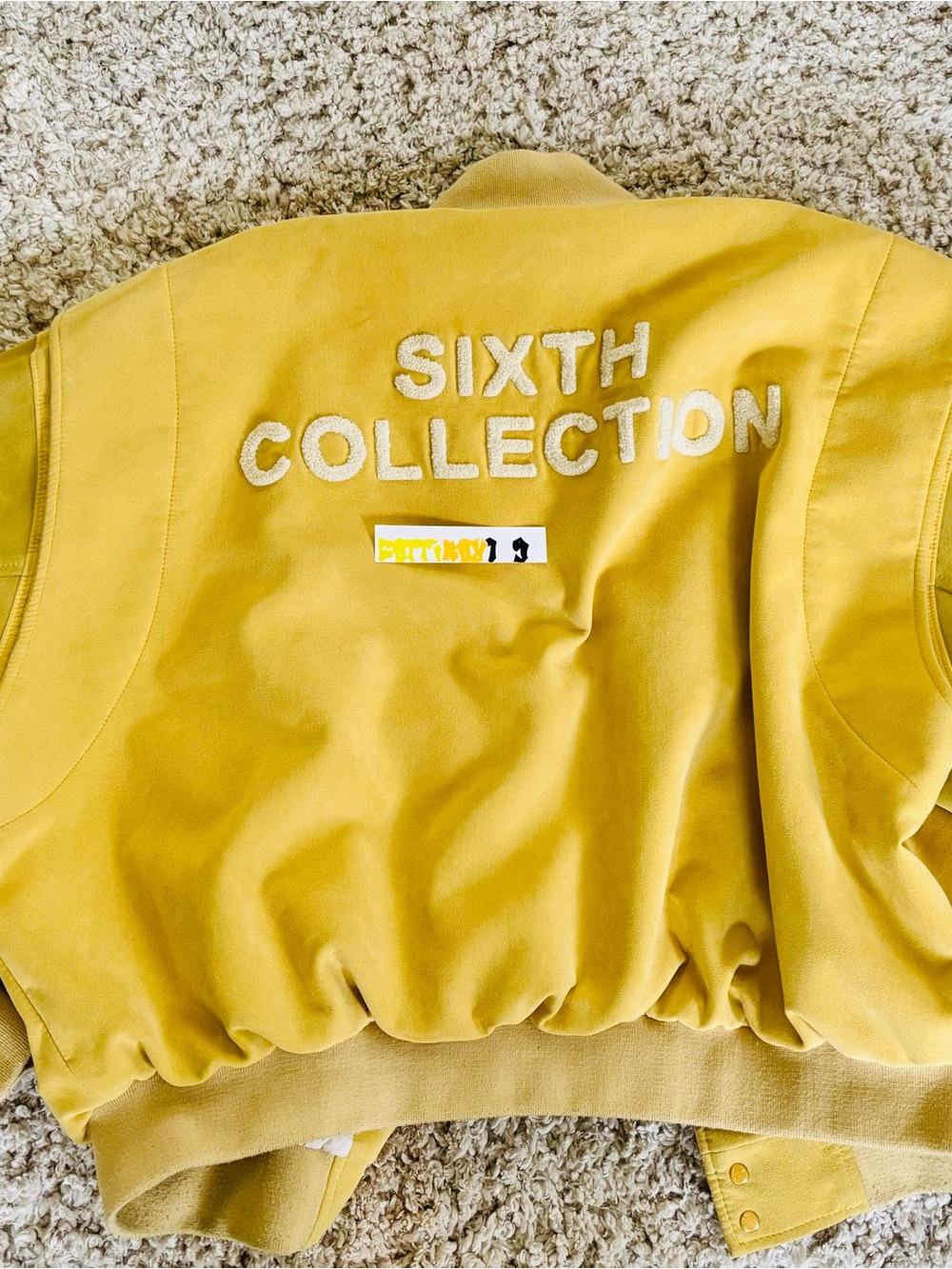 Fear of God 6th Collection Suede Varsity Bomber Jacket "Winnie the Pooh" 2018 M